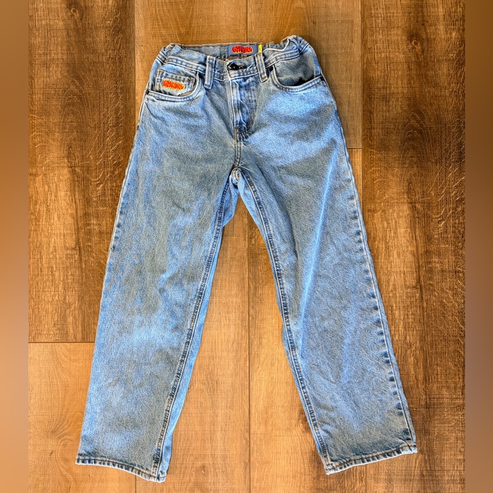 Boys Empire Light Wash Baggy Jeans Orange Label.
